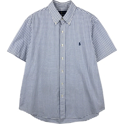 古着 ラルフローレン Ralph Lauren CLASSIC FIT 半袖 ボタンダウン チェックシャツ メンズL相当/eaa658024