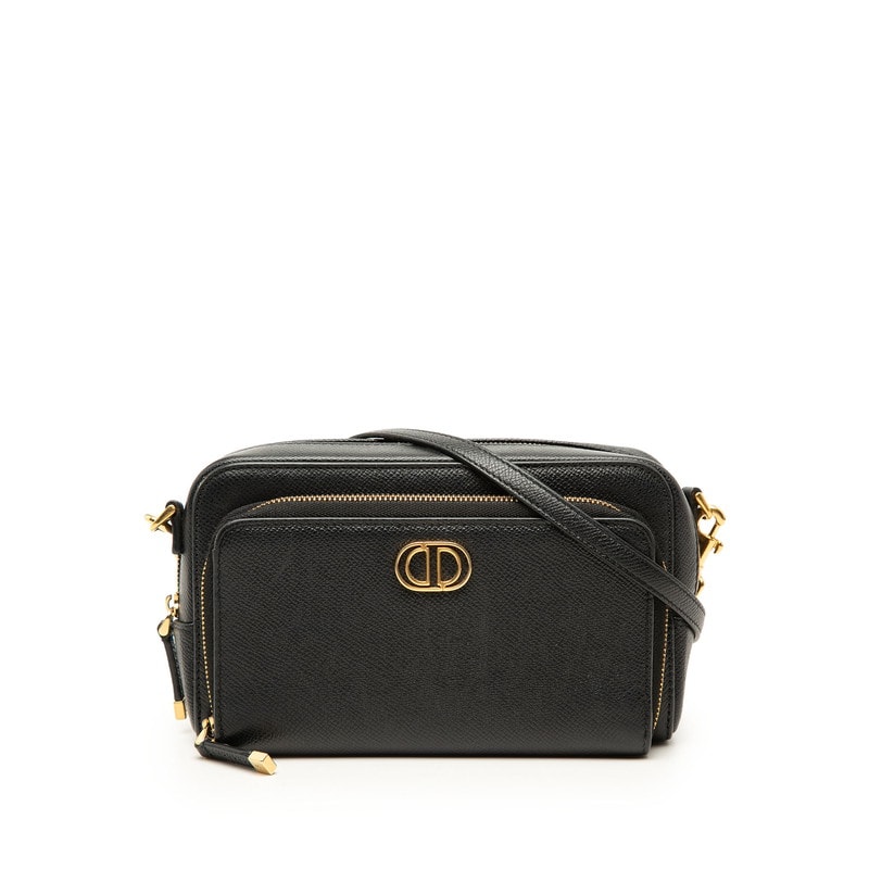 ディオール カロ ダブルポーチ CDロゴ ポーチ ショルダーバッグ 2WAY ブラック レザー レディース Dior 【中古】