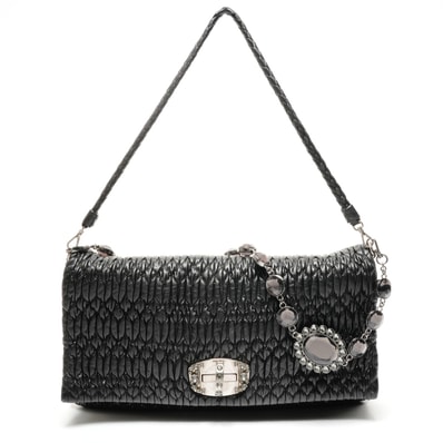 ミュウ ミュウ Miu Miu マテラッセナッパクリスタル ショルダーバッグ【中古】