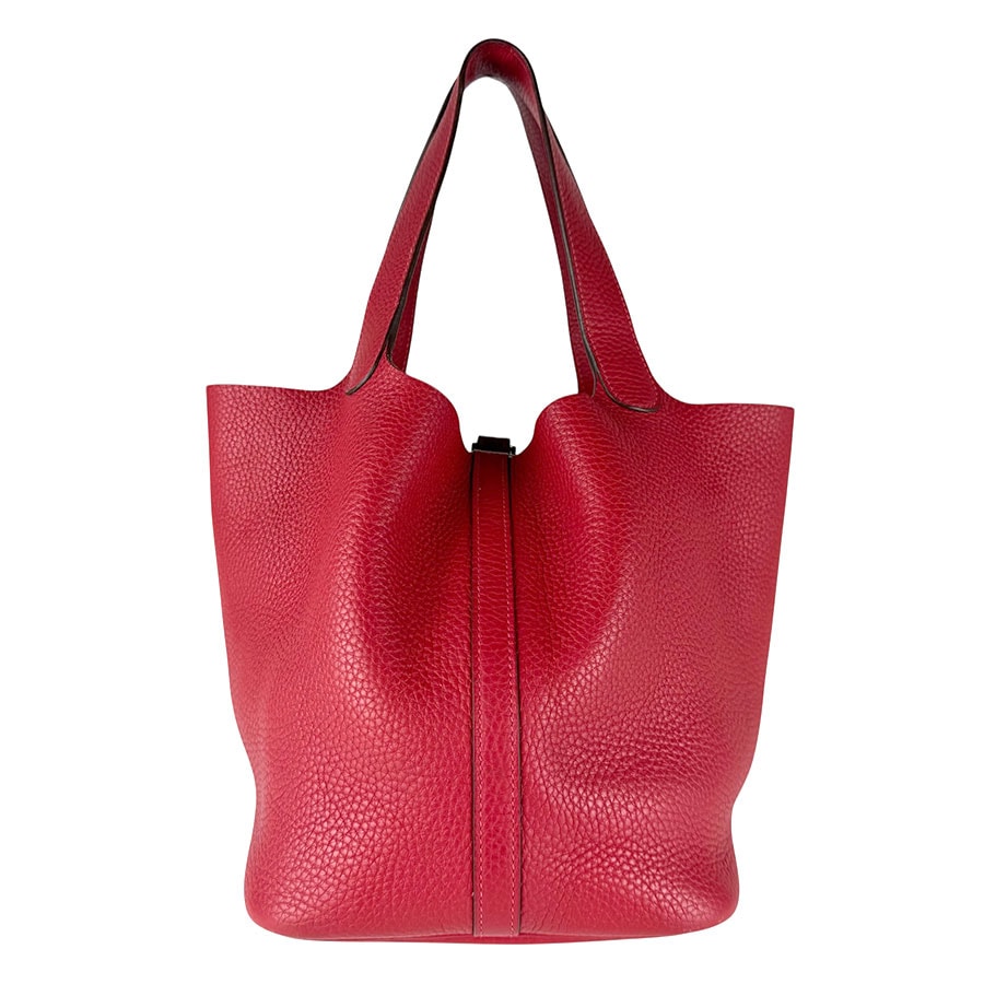 エルメス HERMES ハンドバッグ ピコタンロックPM 22 トリヨンクレマンス ルージュカザック シルバー レディース【中古】 z8800