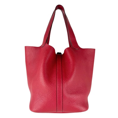 エルメス HERMES ハンドバッグ ピコタンロックPM 22 トリヨンクレマンス ルージュカザック シルバー レディース【中古】 z8800