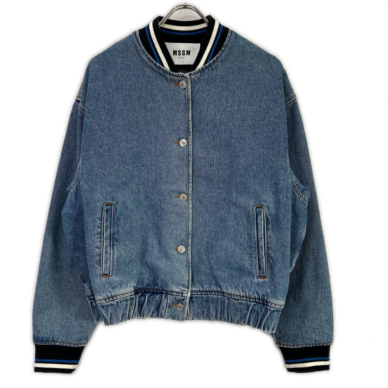 エムエスジーエム 18AW 2541MDH44L インディゴ バックロゴ デニムブルゾン 40