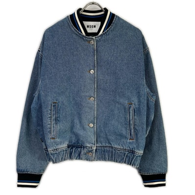 エムエスジーエム 18AW 2541MDH44L インディゴ バックロゴ デニムブルゾン 40