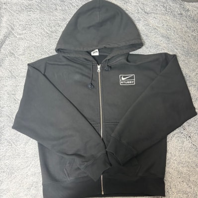 Stussy x Nike Stone Washed Fleece Zip Hoodie "Black" (US Size) FJ9175-010