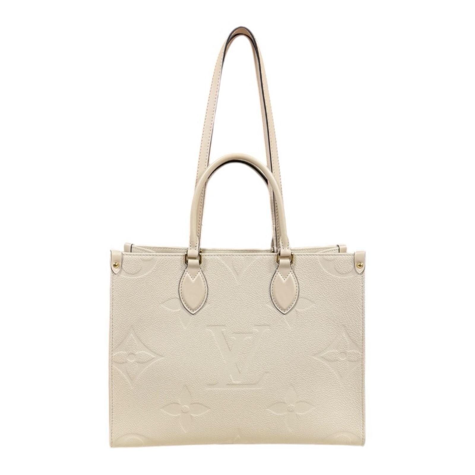 ルイヴィトン オンザゴーMM モノグラムアンプラント ショルダーバッグ モノグラムアンプラント M46531 ベージュ レディース LOUIS VUITTON  中古