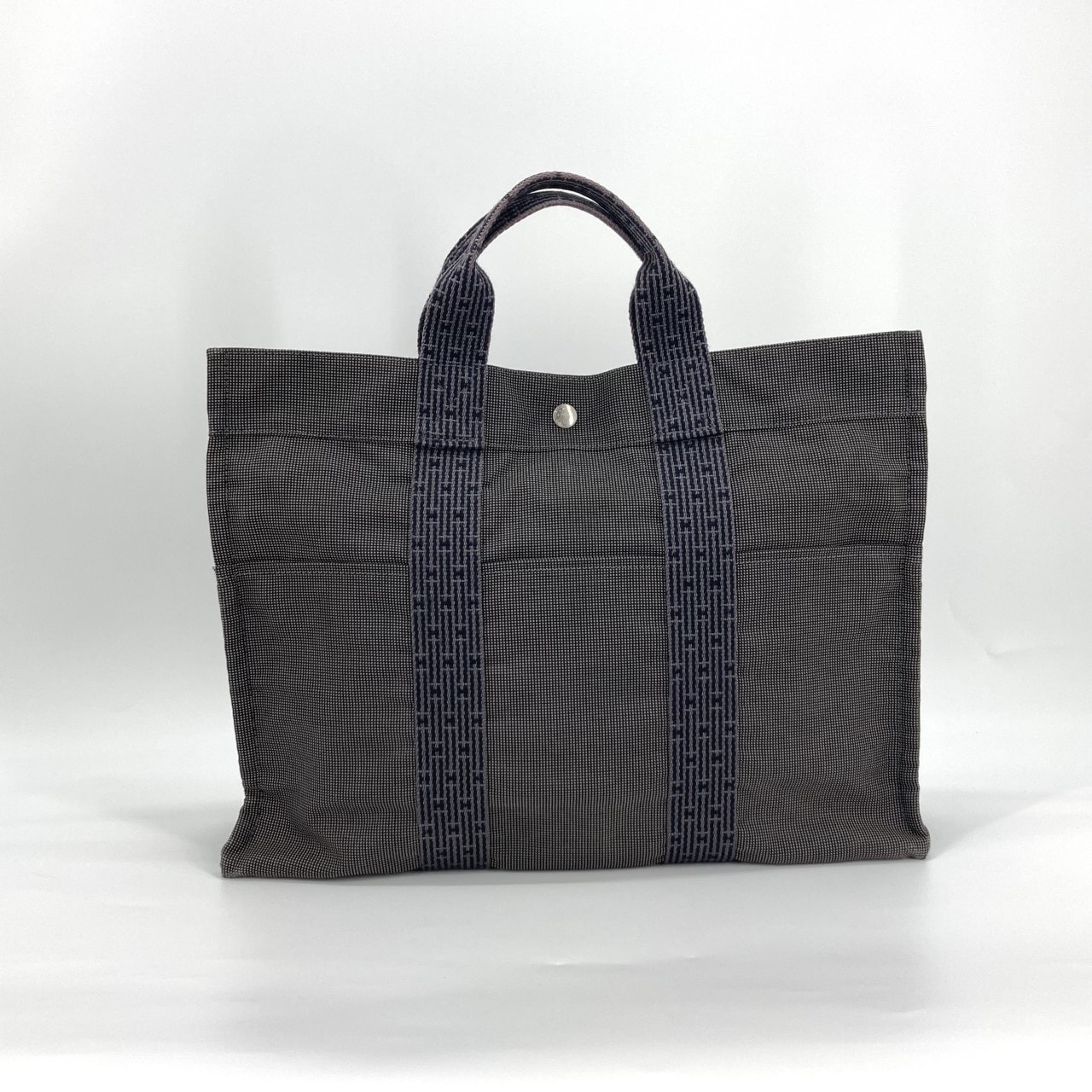 HERMES(エルメス) エールラインMM キャンバス オープンポケット トートバッグ グレー