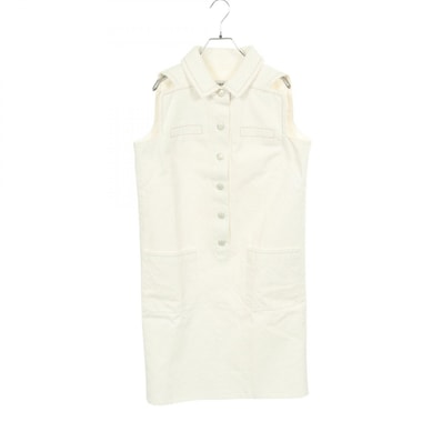 シャネル CHANEL ココマーク 32 RUE CAMBON ボタン デニム ワンピース 衣料品 トップス コットン レディース ホワイト系 P60799V45888 【中古】