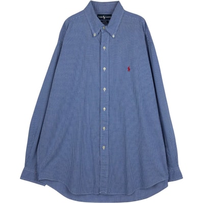 古着 ラルフローレン Ralph Lauren BLAIRE ギンガムチェック 長袖 ボタンダウンチェックシャツ メンズL相当/eaa650123