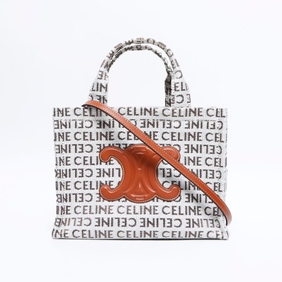 【最終値下げ】 セリーヌ CELINE ロゴ 2way スモール カバ タイス テキスタイル ハンドバッグ【中古】