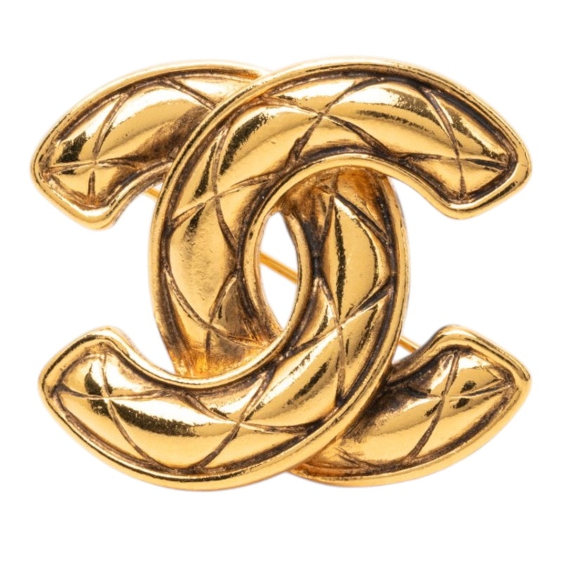 シャネル マトラッセ ココマーク ブローチ ゴールド メッキ レディース CHANEL 【中古】