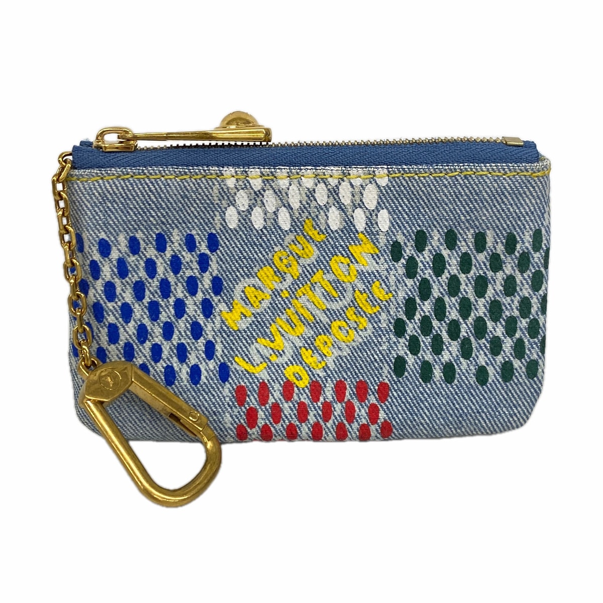 ★最終価格★SALE【6ie6477】ルイヴィトン コインケース LVバーズダミエデニム ポシェットクレ N00188 ブルー【中古】メンズ レディース ユニセックス