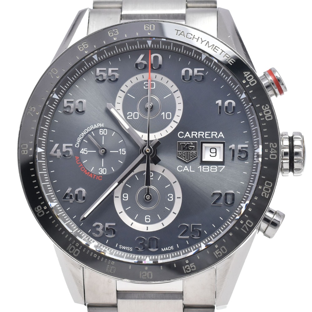 タグホイヤー TAG HEUER CAR2A11.BA0799 カレラ キャリバー1887 クロノグラフ グレー 自動巻き メンズ 良品 箱付き 腕時計 K#148087