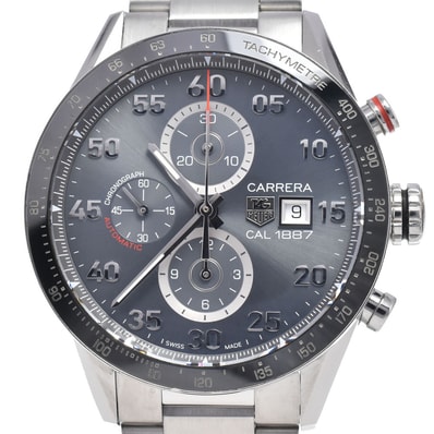 タグホイヤー TAG HEUER CAR2A11.BA0799 カレラ キャリバー1887 クロノグラフ グレー 自動巻き メンズ 良品 箱付き 腕時計 K#148087