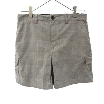 Columbia コロンビア アウトドア チェック ショートパンツ S グレー キュロット