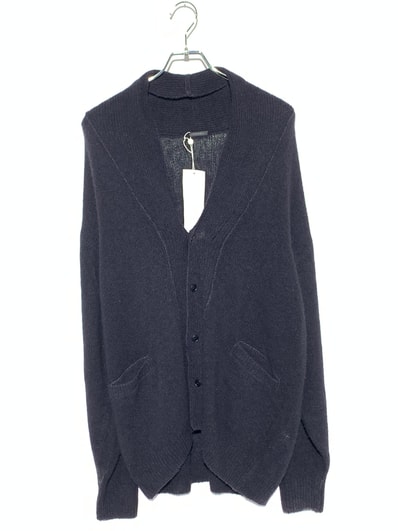 COMOLI Cashmere Shawl Collar Knit Jacket "Navy"