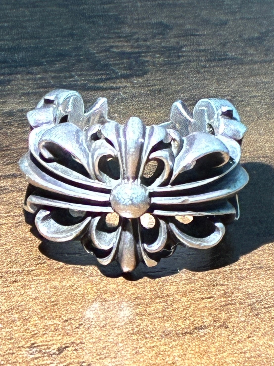 Chrome Hearts Double Floral Cross Ring "Silver"