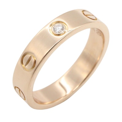 カルティエ CARTIER ミニラブリング 1PD リング・指輪 ジュエリー K18PG(ピンクゴールド) ダイヤモンド レディース ゴールド系 / クリア系 B4056100 【中古】