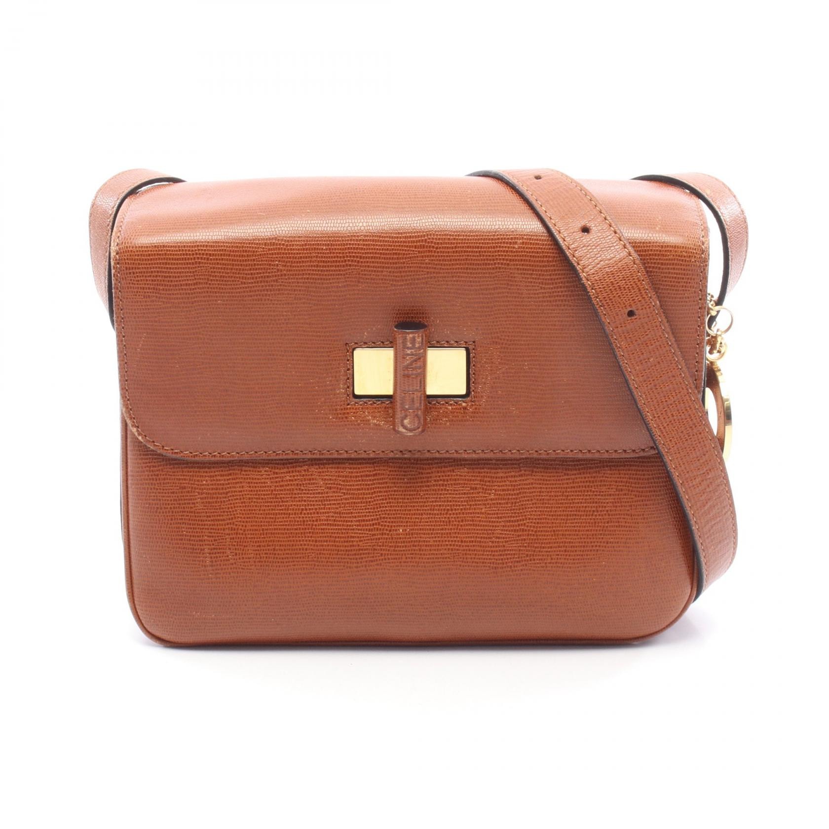 セリーヌ CELINE ショルダーバッグ バッグ レザー レディース ブラウン系 【中古】