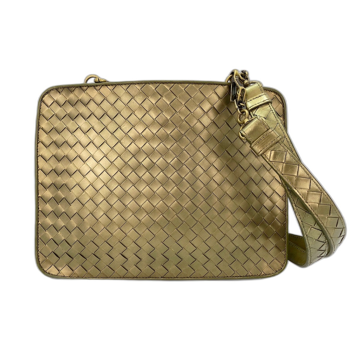 ボッテガヴェネタ BOTTEGAVENETA レザー イントレチャート ショルダーバッグ【中古】
