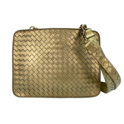 ボッテガヴェネタ BOTTEGAVENETA レザー イントレチャート ショルダーバッグ【中古】