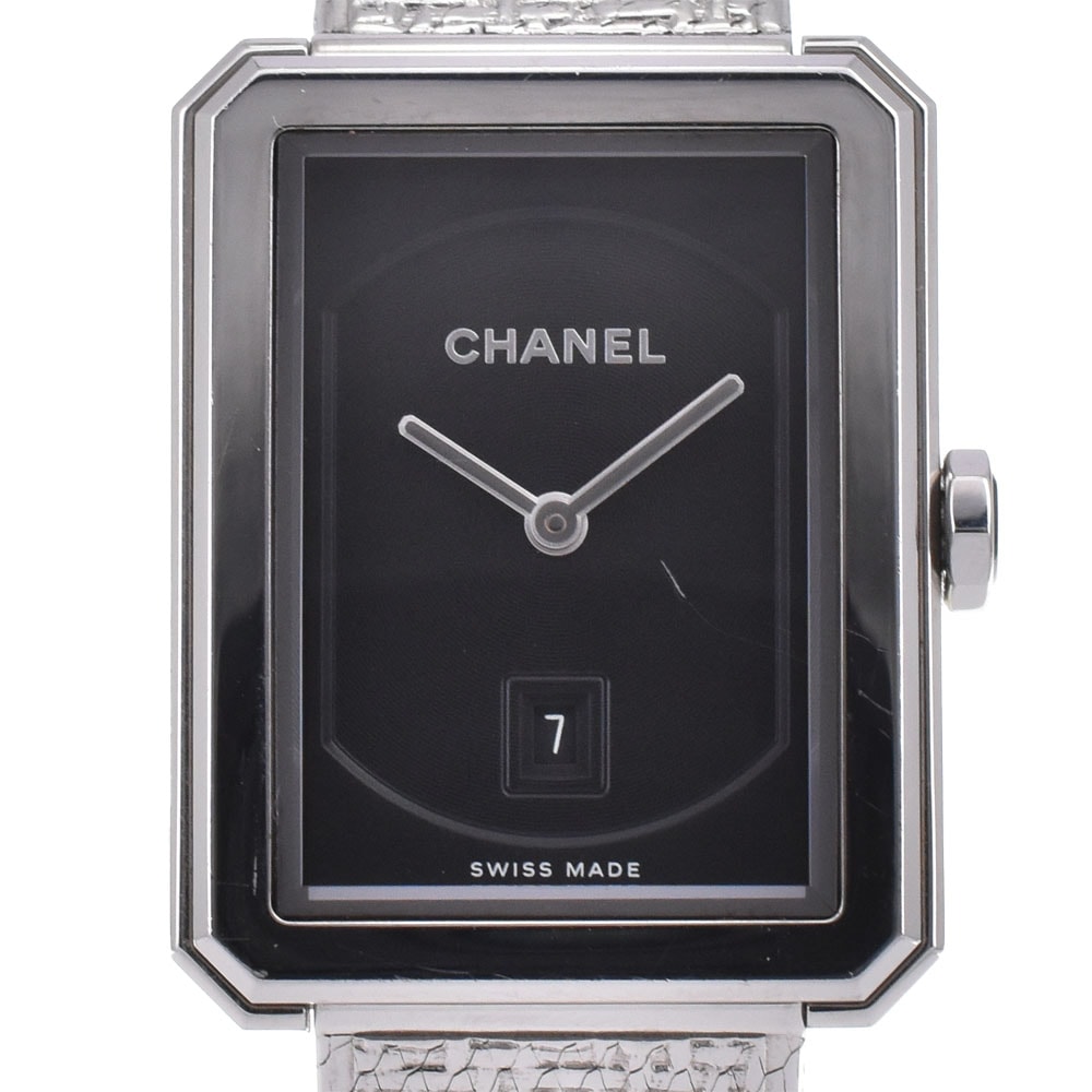 シャネル CHANEL H4884 ボーイフレンド ツイード デイト クォーツ レディース 良品 G#144684
