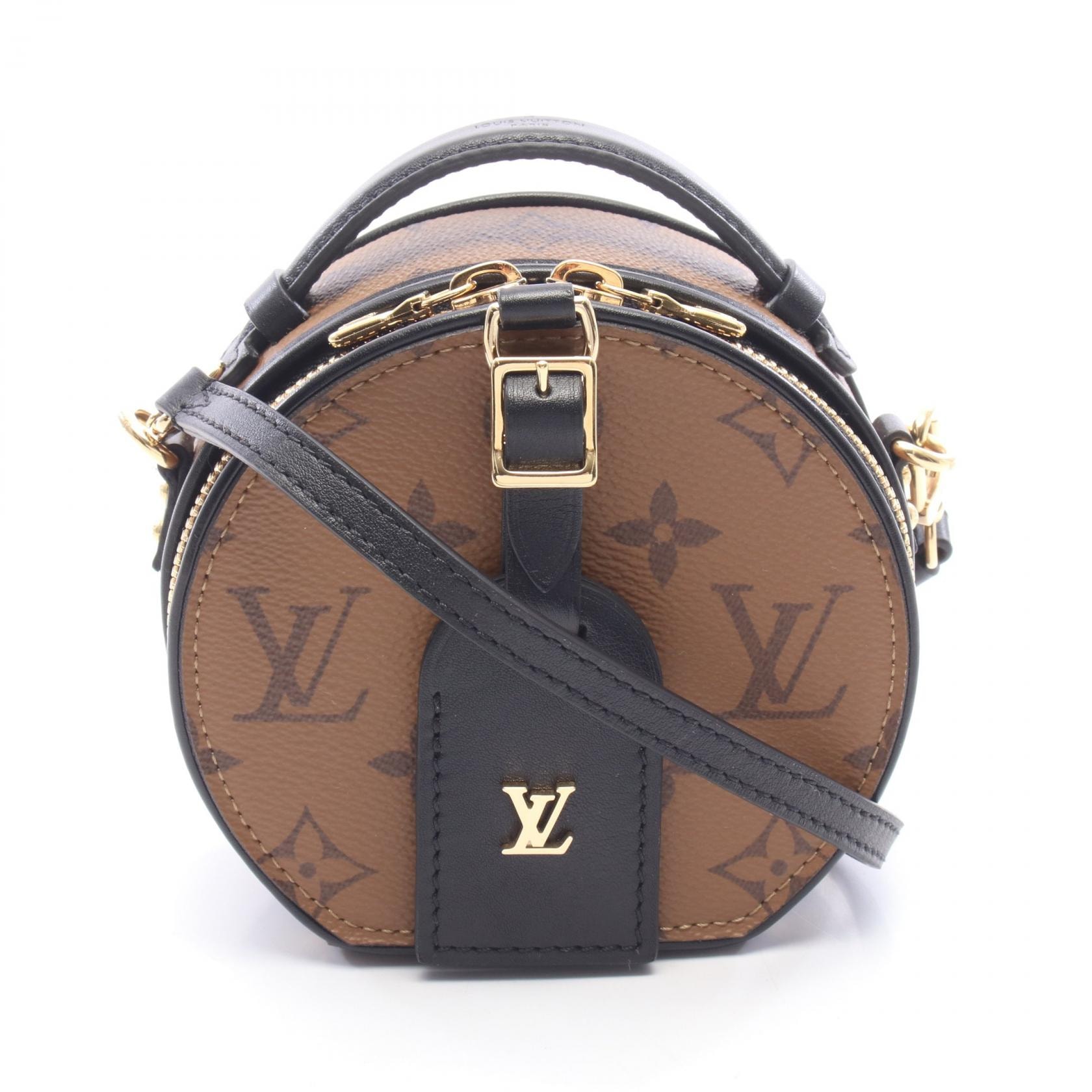 ルイ・ヴィトン LOUIS VUITTON ミニ ボワット シャポー ハンドバッグ バッグ PVCコーティングキャンバス レザー モノグラム・リバース レディース ブラウン系 / ブラック系 M68276 【中古】