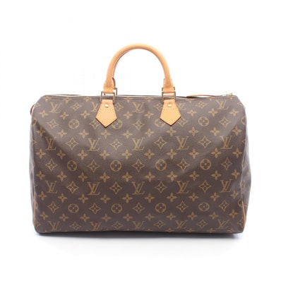 ルイ・ヴィトン LOUIS VUITTON スピーディ40 モノグラム ハンドバッグ バッグ PVCコーティングキャンバス レザー レディース ブラウン系 M41522 【中古】