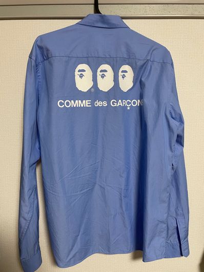 A BATHING APE CDG OSAKA POPLIN SHIRT "Blue"