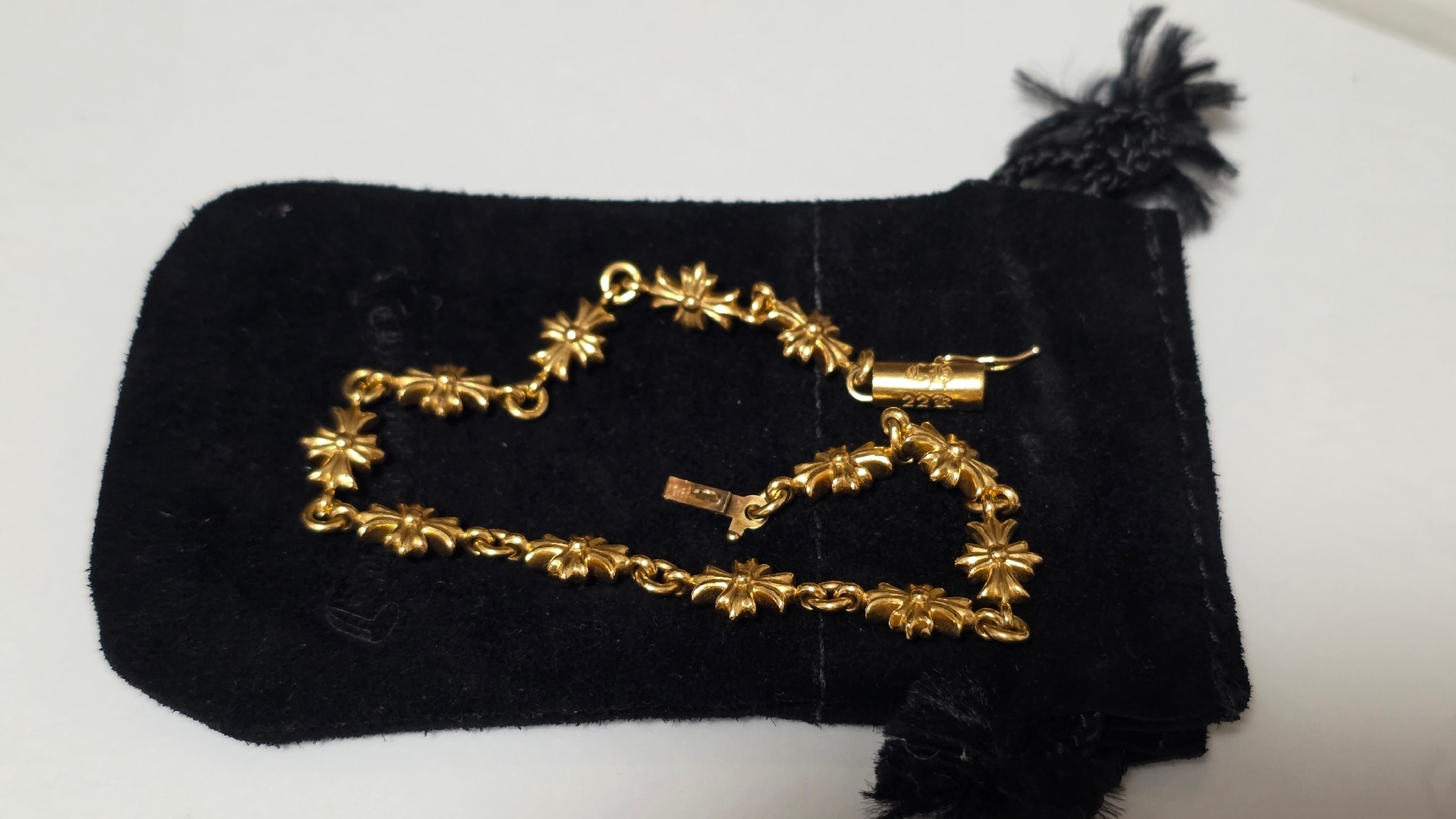 Chrome Hearts 22K Tiny E CH Plus Bracelet "Gold"