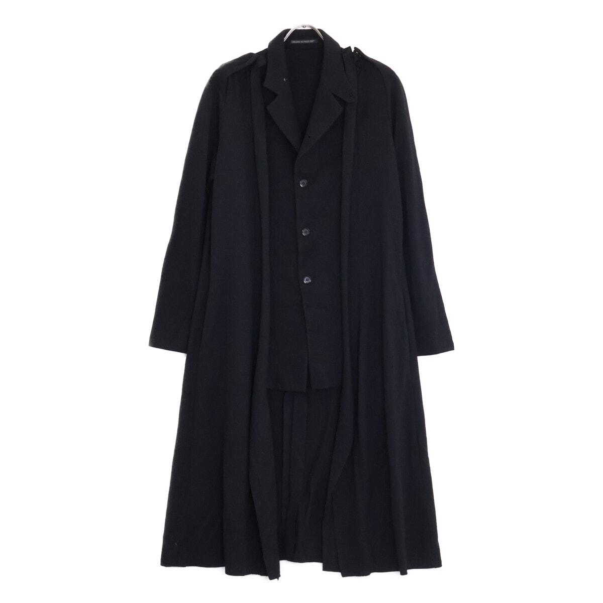 ヨウジヤマモトプリュスノアール NF-J07-802 ブラック ウール ロングニットジャケット 1