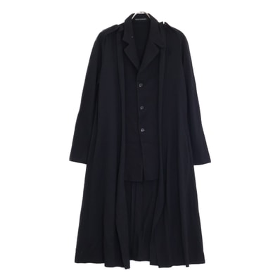 ヨウジヤマモトプリュスノアール NF-J07-802 ブラック ウール ロングニットジャケット 1