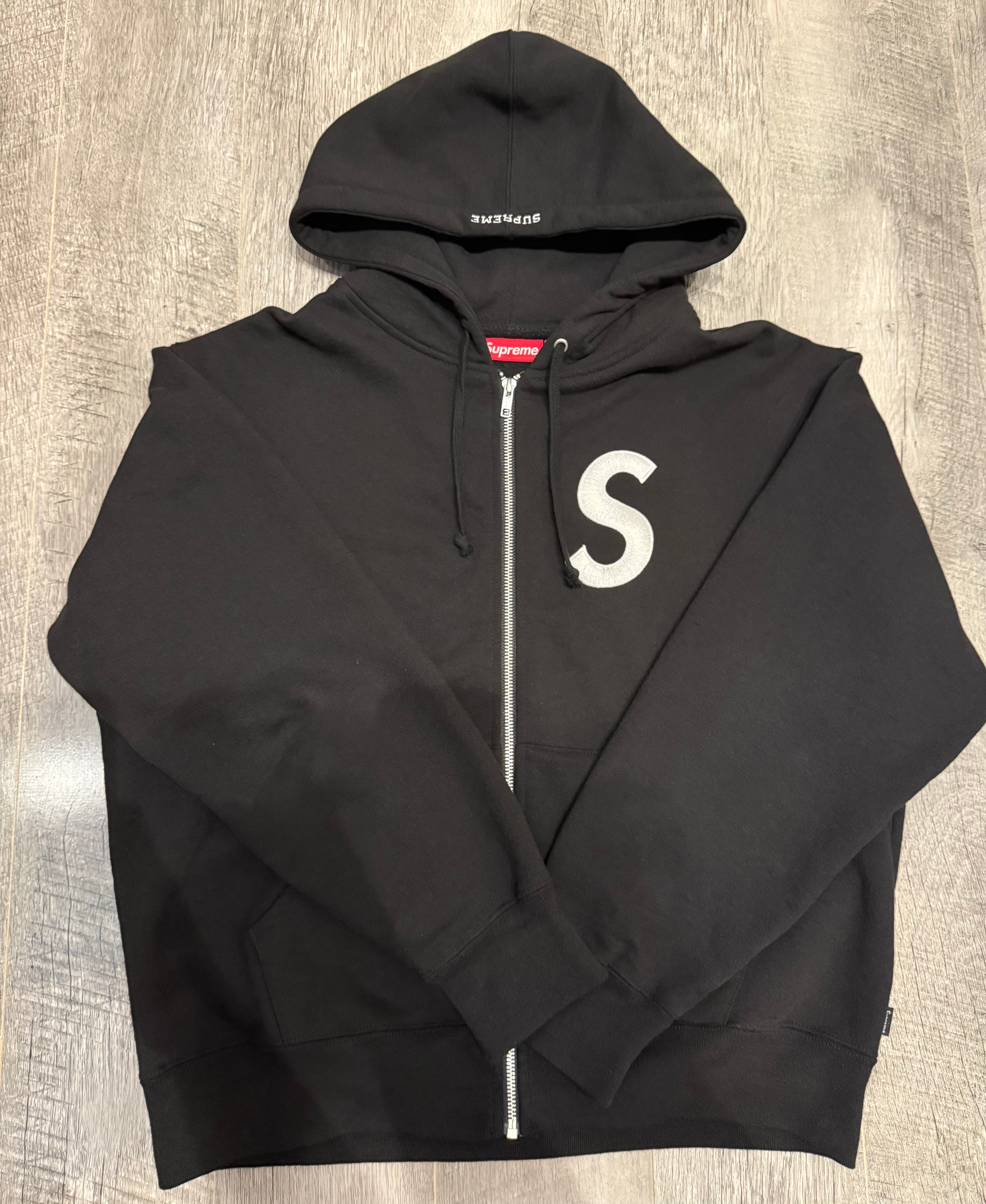 Supreme S Logo Zip Up Hooded Sweatshirt "Black" (FW24)