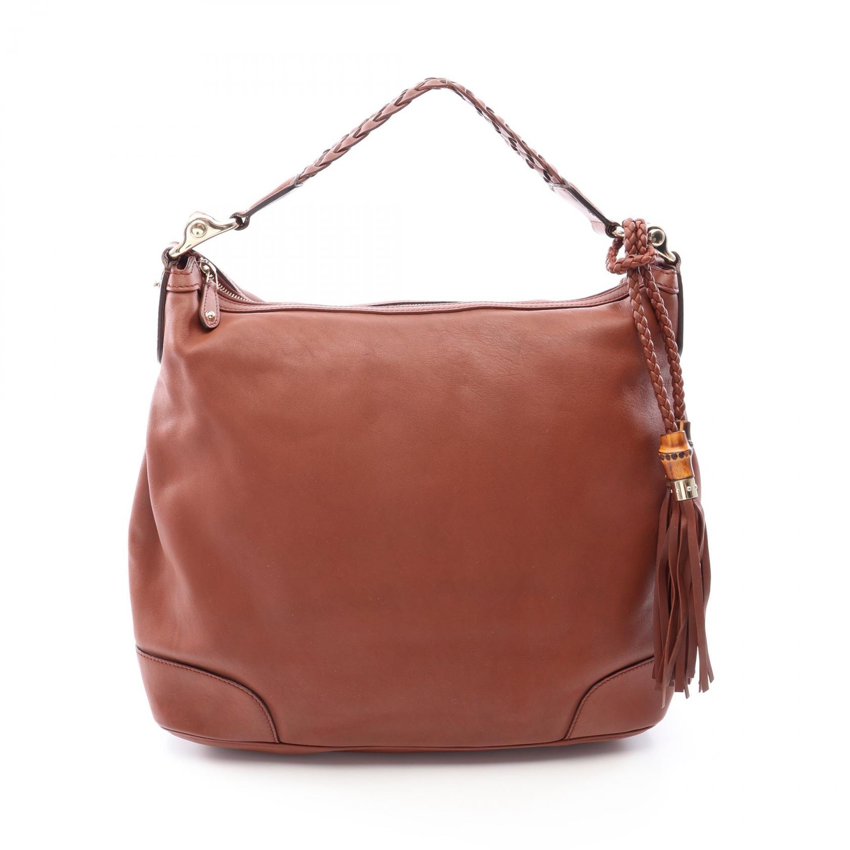 グッチ GUCCI バンブー ショルダーバッグ バッグ レザー レディース ブラウン系 282338 【中古】
