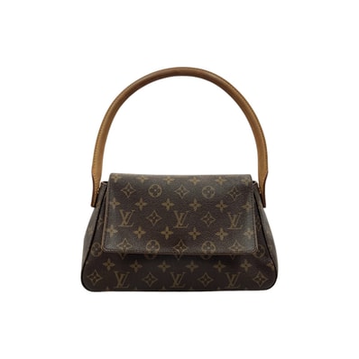 〇〇LOUIS VUITTON ルイヴィトン モノグラム ミニ ルーピング セミショルダーバッグ M51147 ブラウン