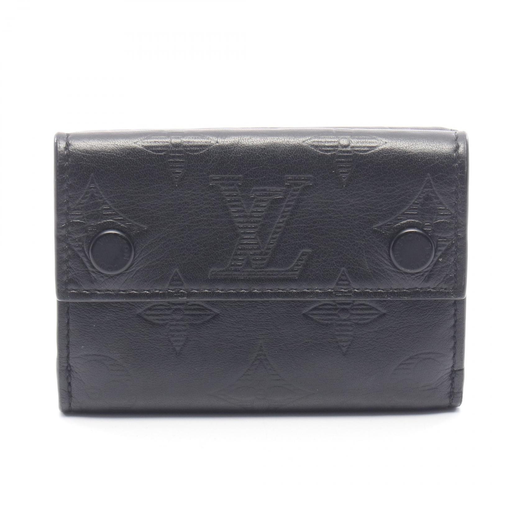 ルイ・ヴィトン LOUIS VUITTON ディスカバリー コンパクト ウォレット モノグラムシャドウ 三つ折り財布 財布 レザー メンズ ブラック系 M67631 【中古】