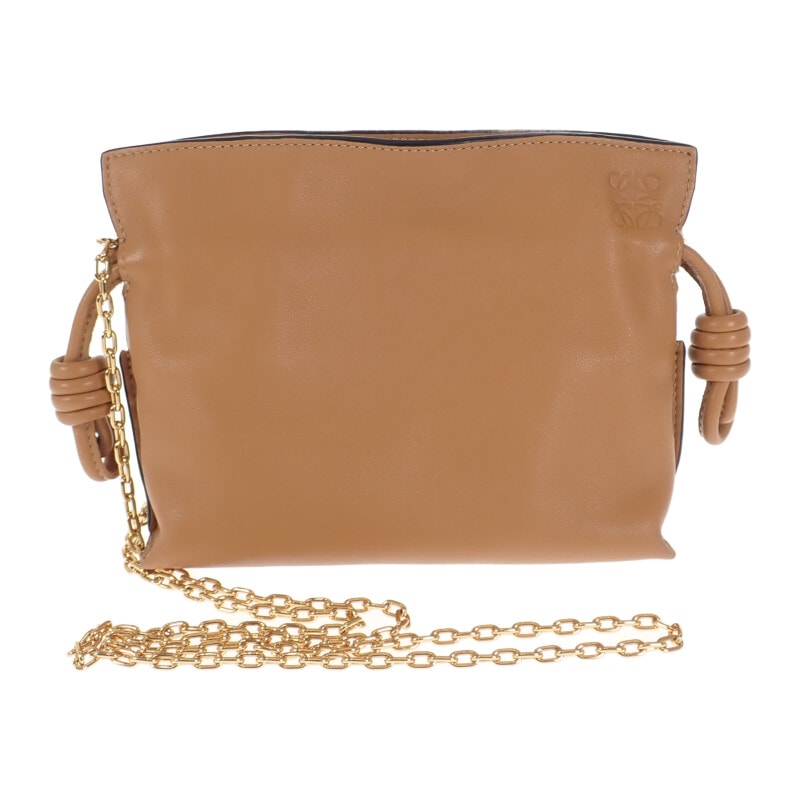 ロエベ LOEWE フラメンコクラッチ ナノ A411FC6X01 2WAYバッグ ショルダーバッグ カーフ ウォームデザート レディース【中古】【Aランク】
