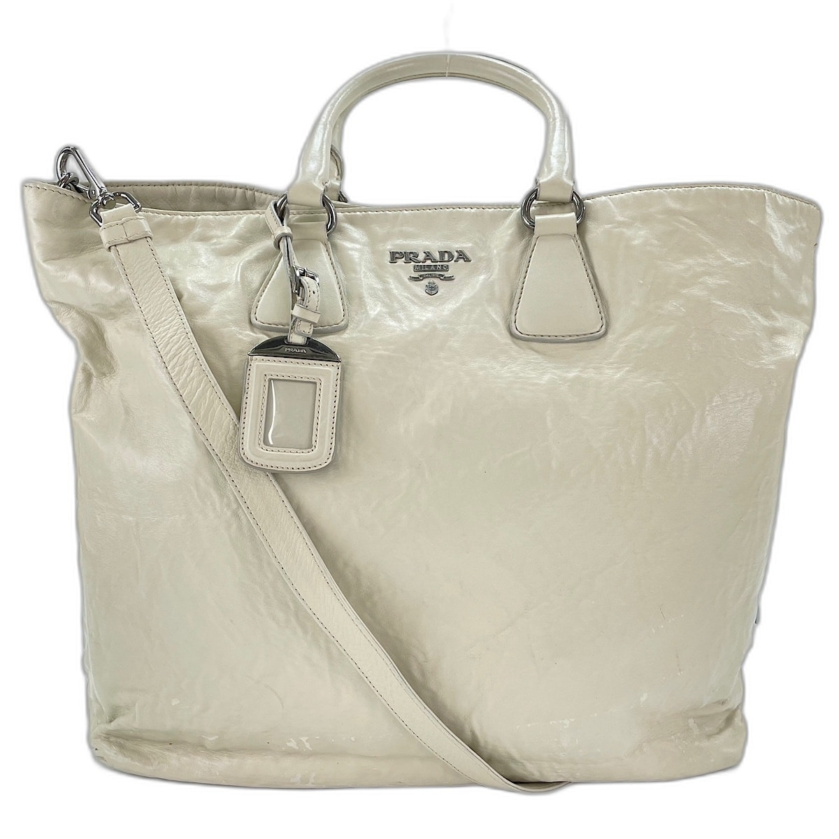 D (傷や汚れあり)】プラダ PRADA 2WAY トートバッグ レザー【中古