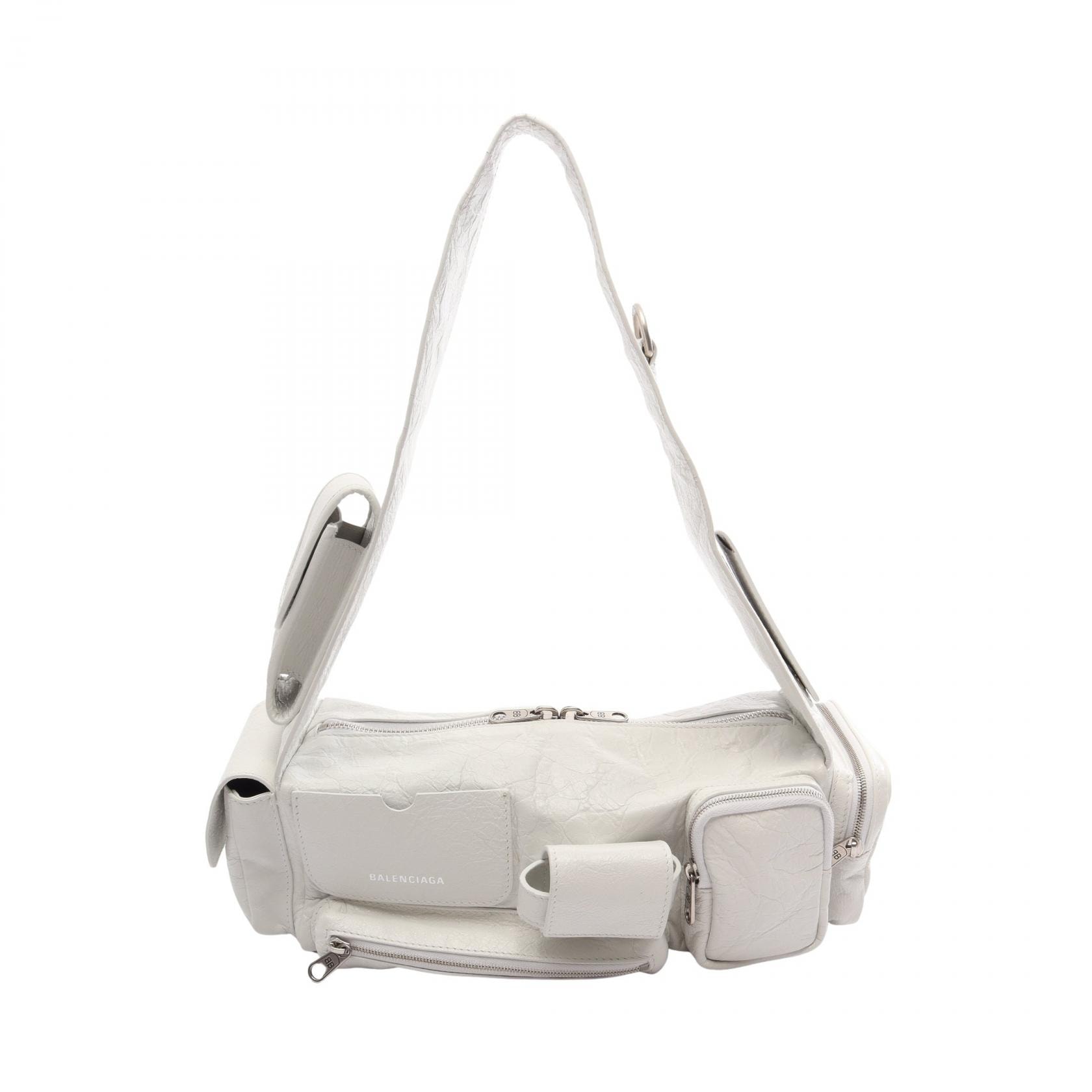 バレンシアガ BALENCIAGA SUPERBUSY SLING BAG ス ーパービジー ショルダーバッグ バッグ レザー レディース ホワイト系 762516 【中古】