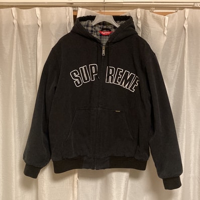 Supreme Reflective Arc Hooded Work Jacket "Black"