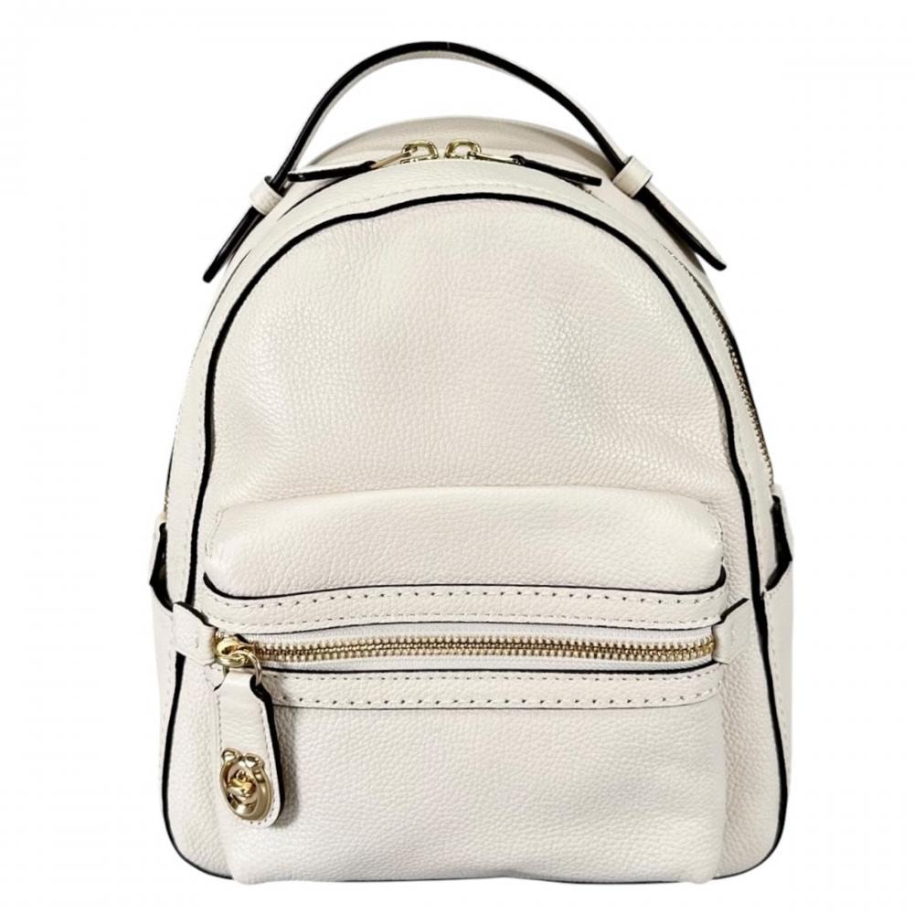 COACH コーチ リュック バックパック23 ミニリュックサック 肩掛け 31032 レザー ホワイト 白 ゴールド金具 レディース【中古品】