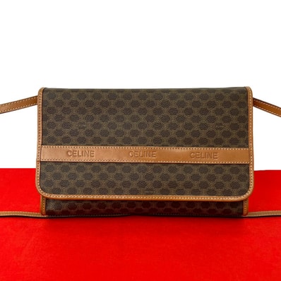 CELINE セリーヌ マカダム ブラゾン ロゴ 柄 レザー PVC ショルダーバッグ ブラウン
30989