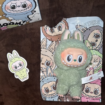 POP MART THE MONSTERS (LABUBU) Exciting Macaron Plush Series GREEN GRAPE