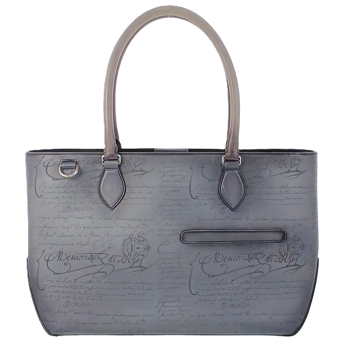 Berluti ベルルッティ トゥジュール スクリットレザーバッグ トートバッグ レザー グレー  メンズ【中古】