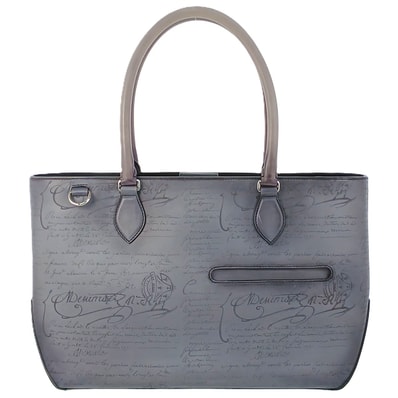 Berluti ベルルッティ トゥジュール スクリットレザーバッグ トートバッグ レザー グレー メンズ【中古】