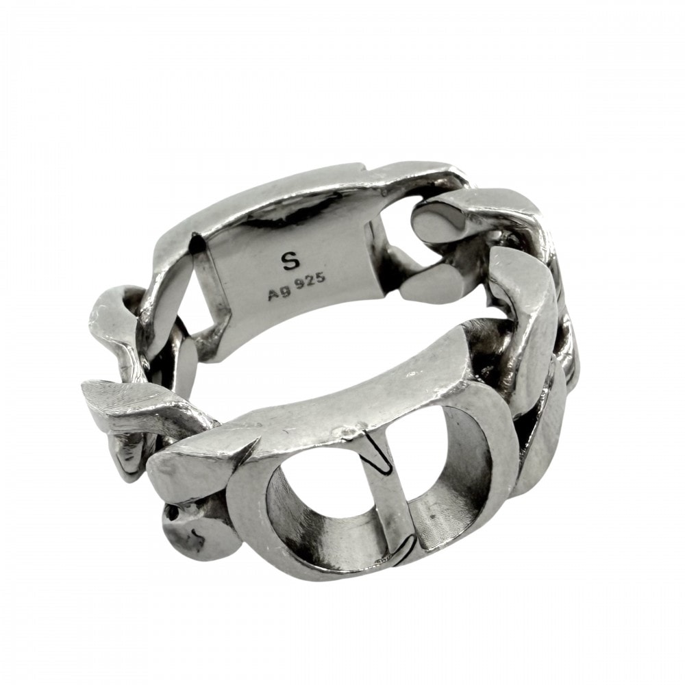 Dior ディオール 指輪 CD Icon チェーンリンク リング アクセサリー ジュエリー Sサイズ 約18号 メンズ 約12.4g【中古品】