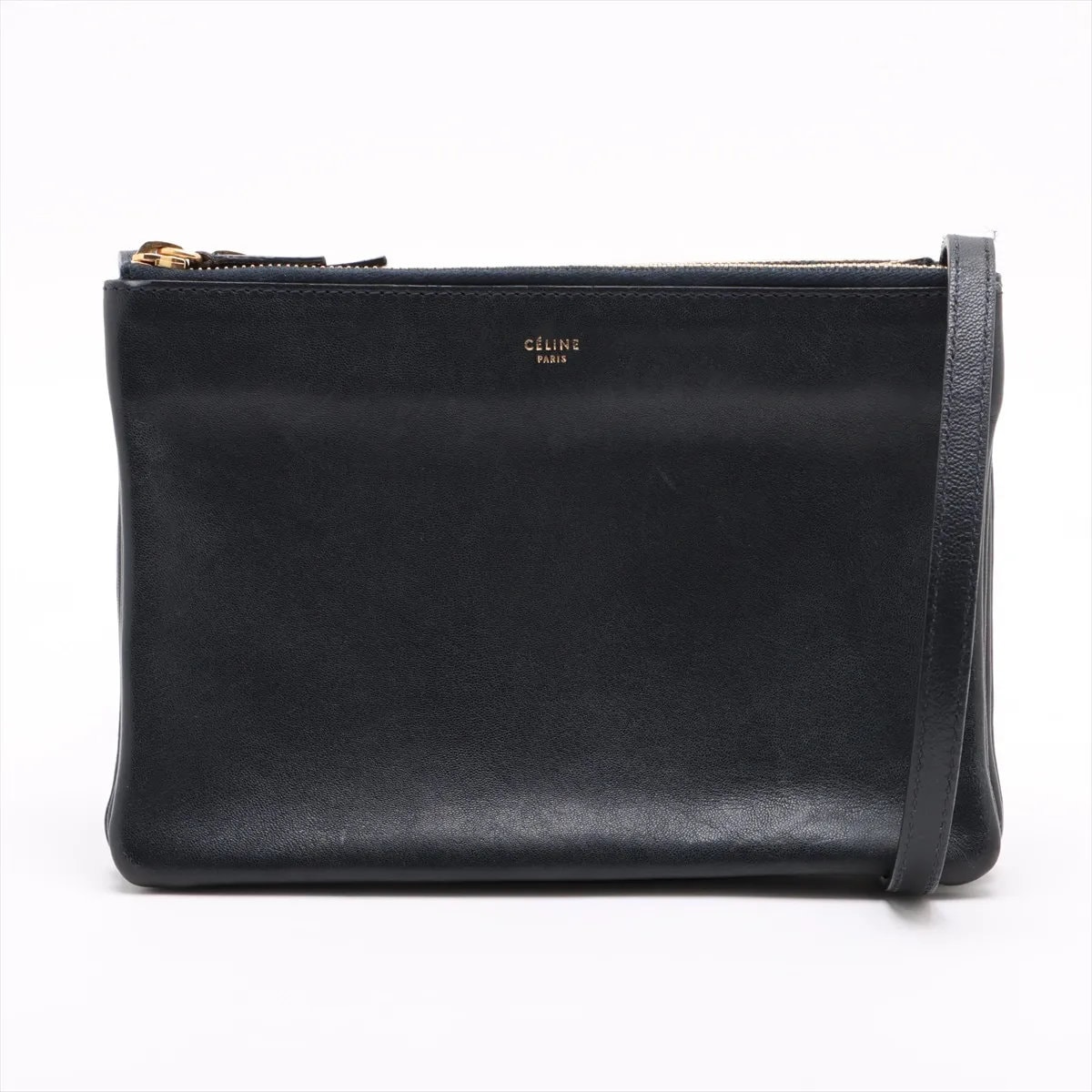 ■美品 セリーヌトリオ スモールショルダーバッグ レザー