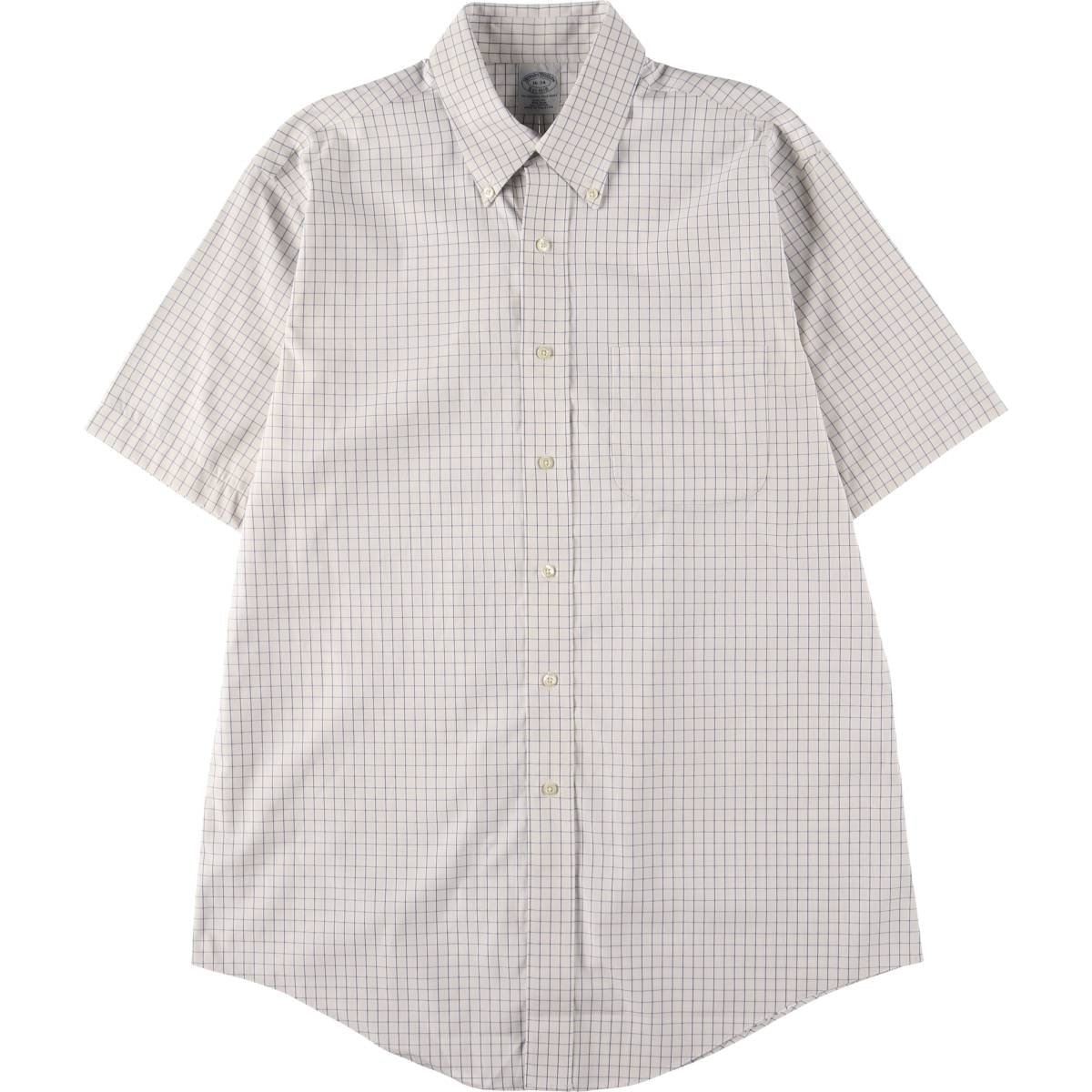 古着 ブルックスブラザーズ Brooks Brothers Est.1818 半袖 ボタンダウン チェックシャツ メンズL相当/eaa553889