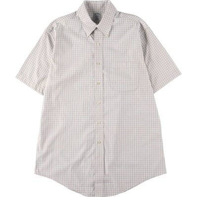 古着 ブルックスブラザーズ Brooks Brothers Est.1818 半袖 ボタンダウン チェックシャツ メンズL相当/eaa553889