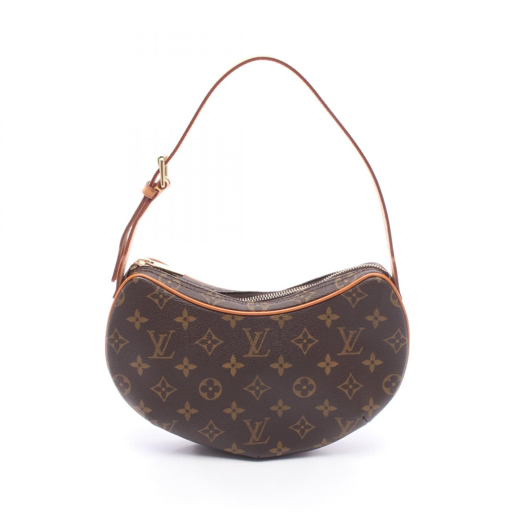 ルイ・ヴィトン LOUIS VUITTON ポシェットクロワッサン ショルダーバッグ バッグ PVCコーティングキャンバス レザー モノグラム レディース ブラウン系 M51510 【中古】