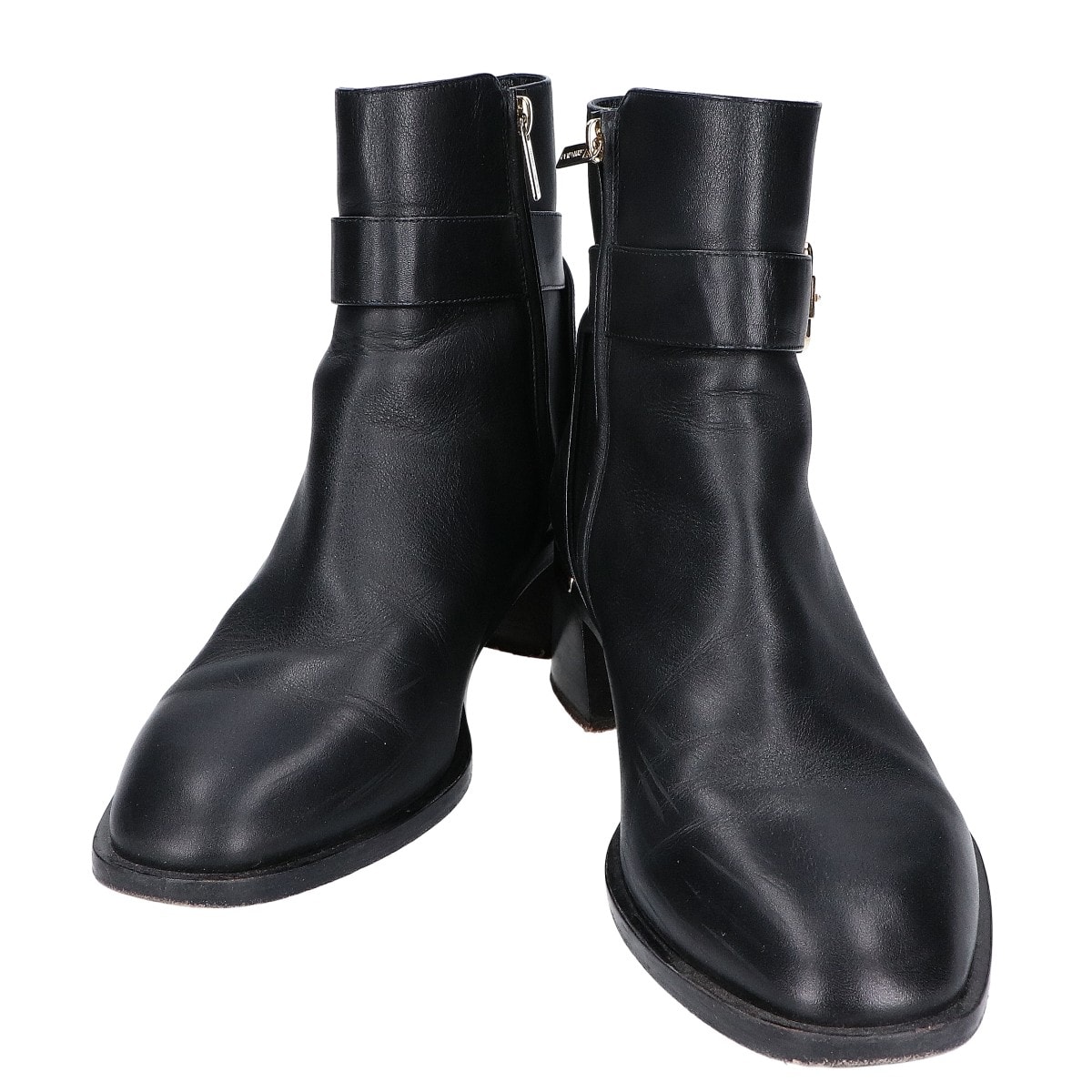 ジミーチュウ CLARICE クラリス レザー サイドジップ アンクルブーツ 40